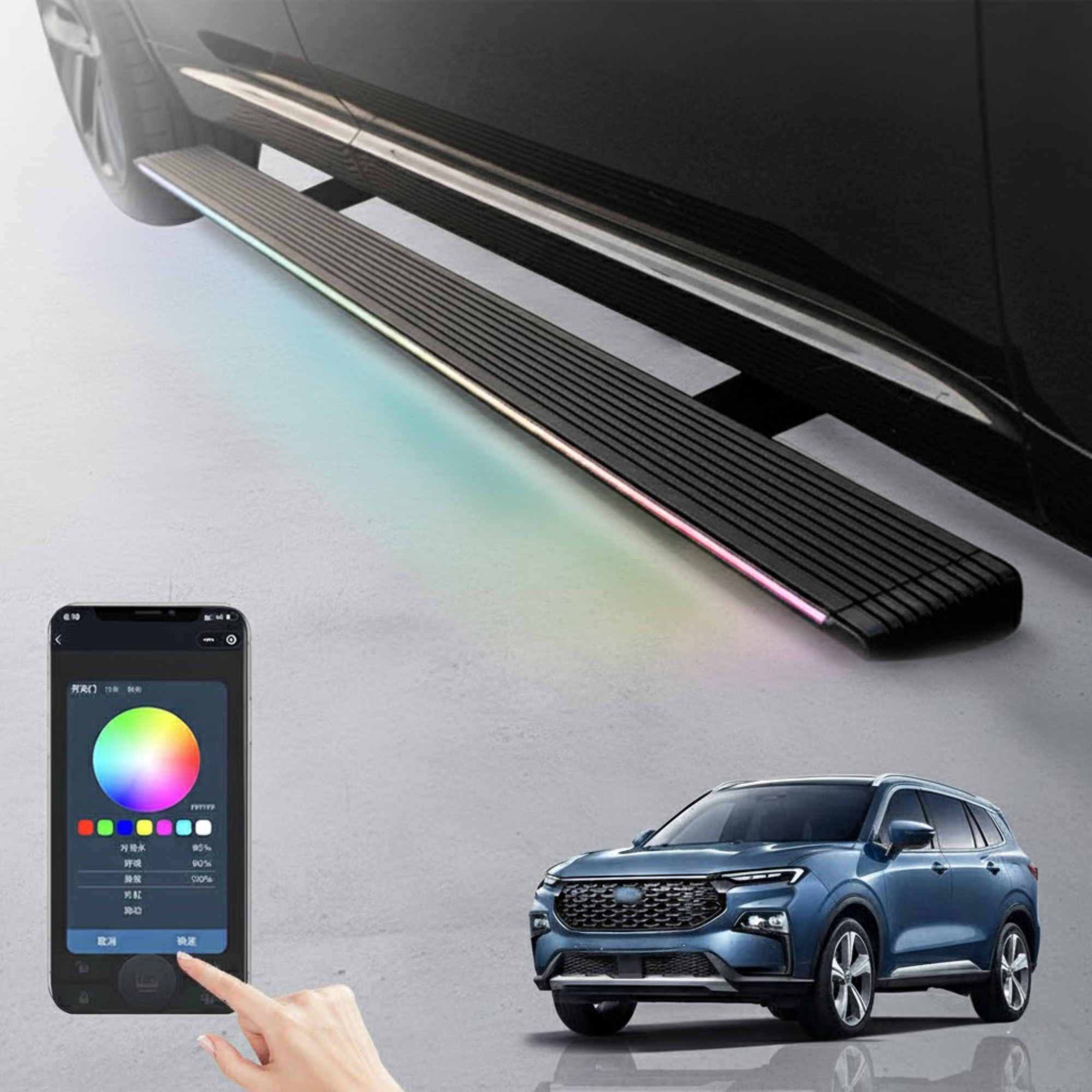 Ford EdgeL LED Light Car Side Steps Electric Retractable Steps
