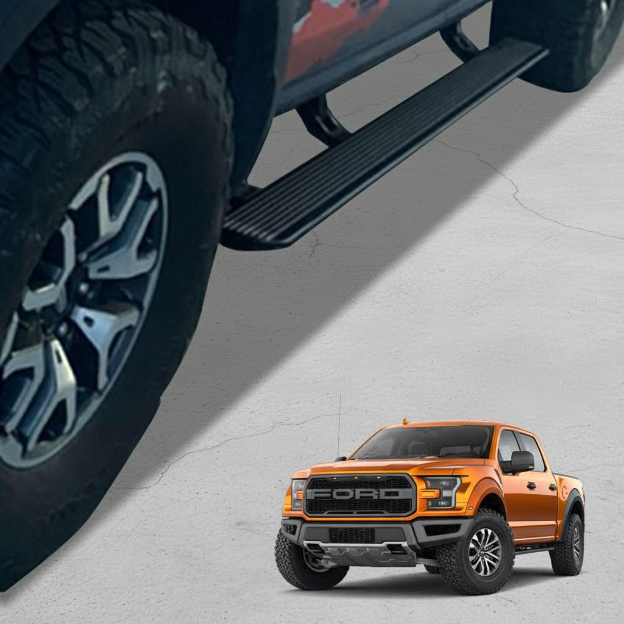 LED Light Car Padre Side Step Ford Rapter Electric Telescopic Running Board